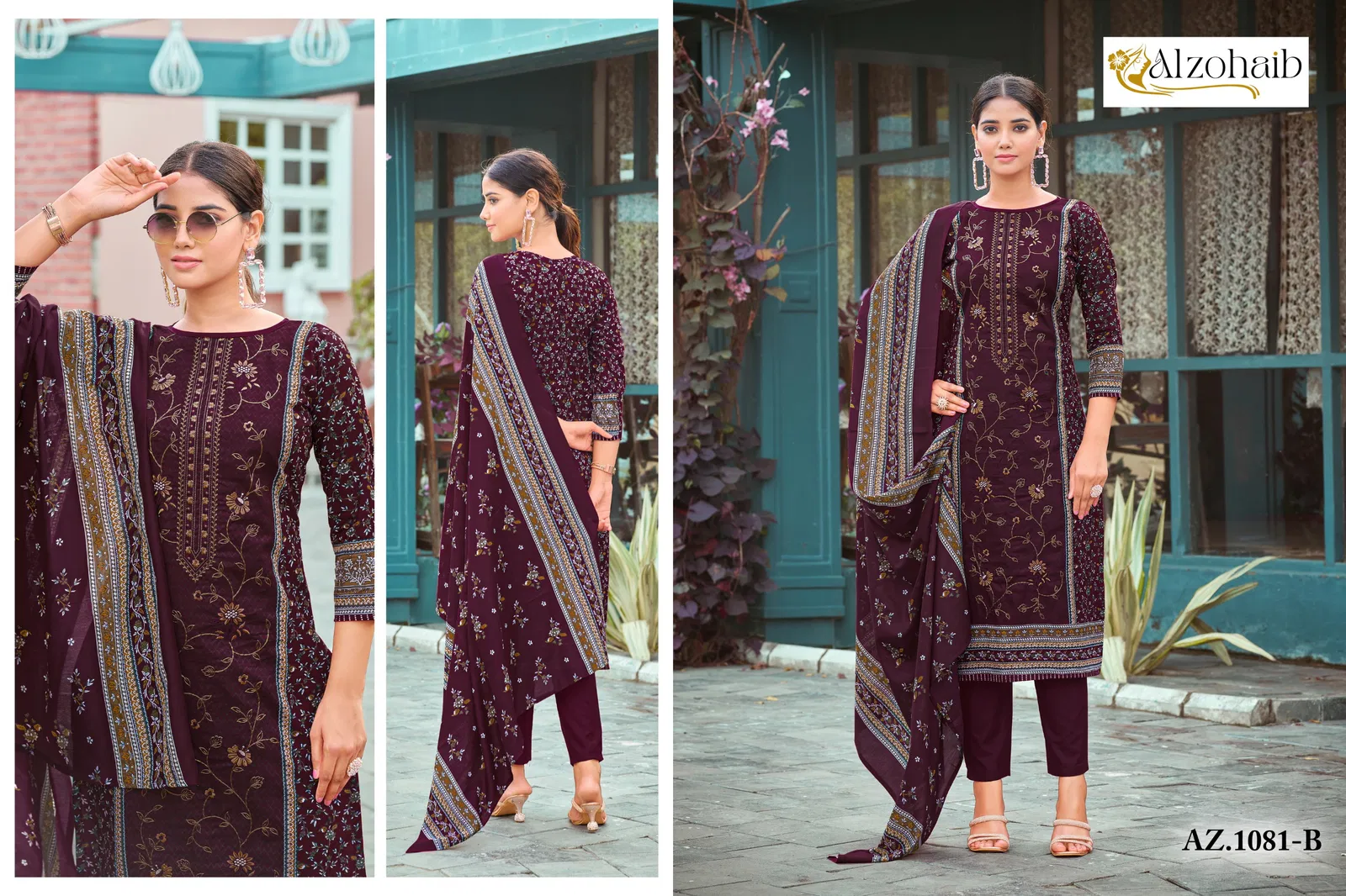 Sarra Vol 1 by Alzohaib Cotton Dupatta Pakistani Salwar Suits Suppliers In India